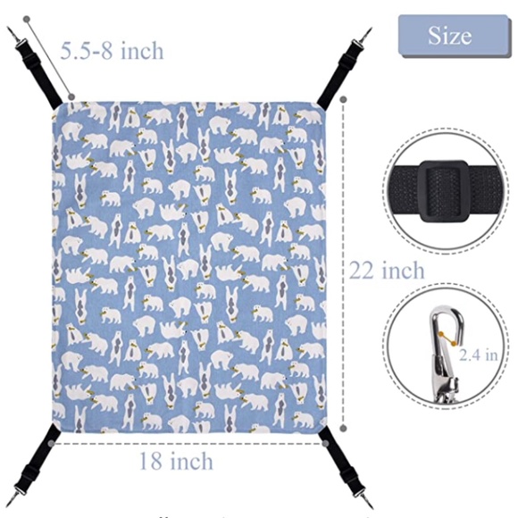 NEW Comfortable Hanging Adjustable Pet Hammock Bed for Cats/Small Dogs/Rabbits - Picture 2 of 13